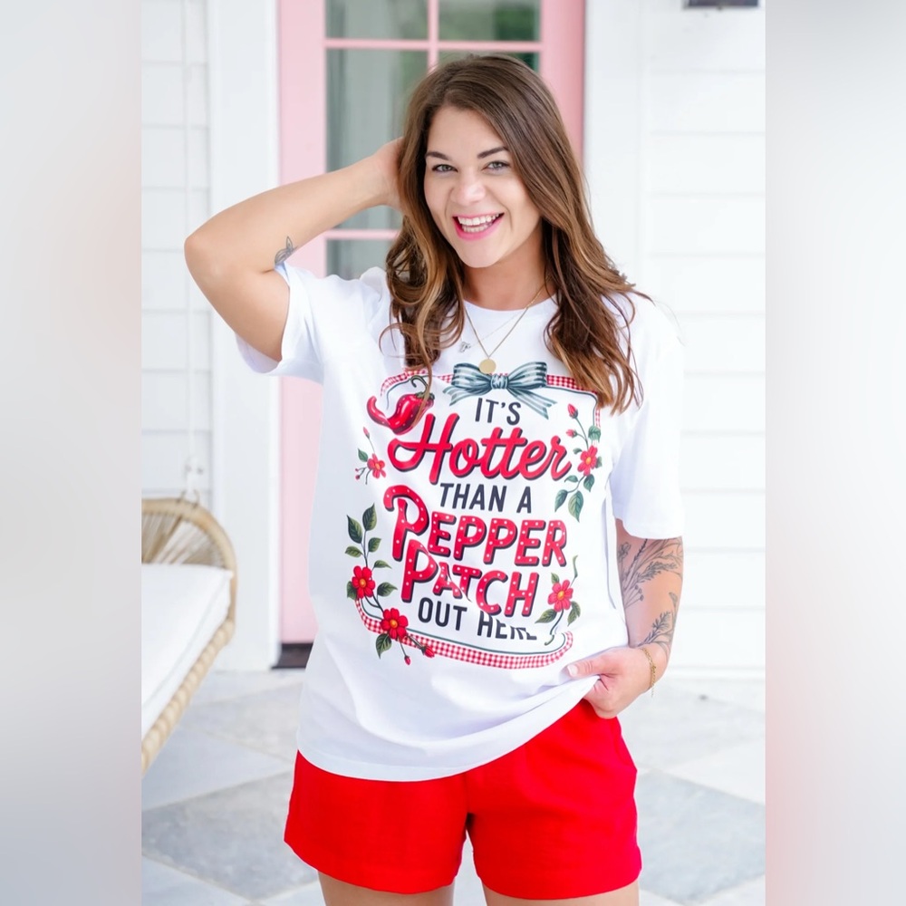 “It’s Hotter Than a Pepper 🌶️ Patch Out Here” Graphic Tee